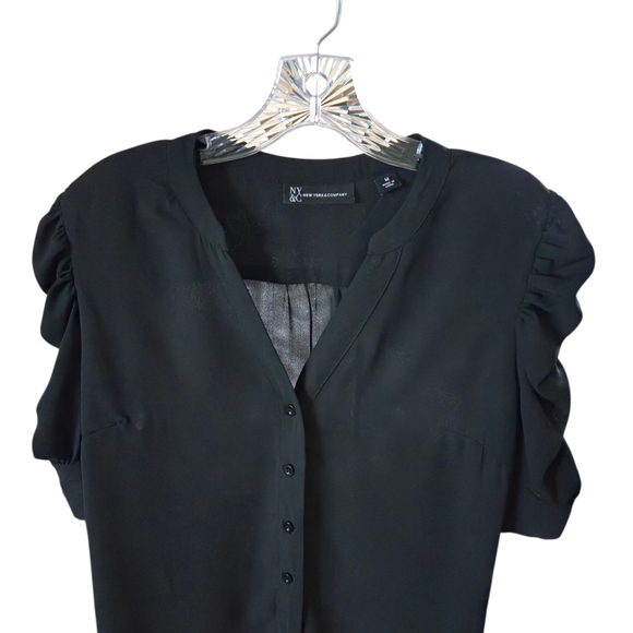 New York & Company Black Button-Up Blouse - Picture 5 of 9